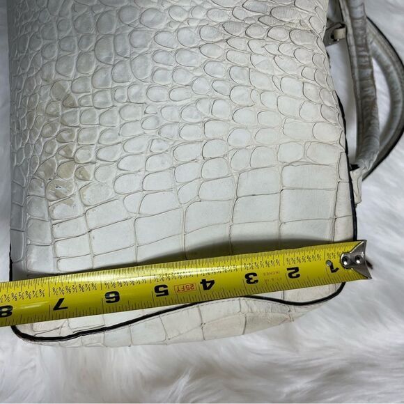 Coach Bleeker beige Croc Embossed Satchel Handbag 30449 - Picture 8 of 16